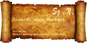 Szekrényes Norbert névjegykártya
