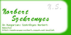 norbert szekrenyes business card